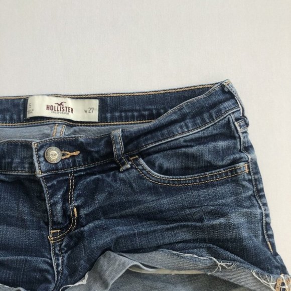 Hollister Shorts Women's Blue Denim Mini Shorts Reg Fit Size 5 w27 30x1.5 - Picture 4 of 12